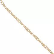 Chaîne maille Fantaisie 5,5x21 mm Doré à l'or fin x0.5m