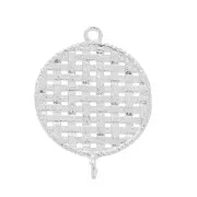 Intercalaire rond 2 anneaux effet cannage 27x20 mm - Rhodié x1