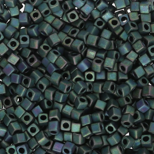 Cubes Miyuki 1.8 mm SB18-2064 - Blue Green Iris Met Mat x10g