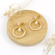 Anneau de montage percé en laiton 56 mm - Doré à l'or fin x1