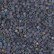 Cubes Miyuki 1.8 mm SB18-0401FR - Frosted Opaque Black Mat AB x10g