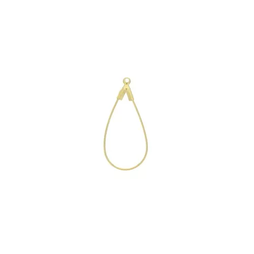 Supports boucles d'oreilles gouttes 31x15 mm - Doré à l'or fin x2