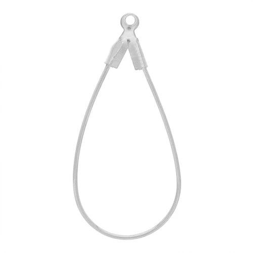 Supports boucles d'oreilles gouttes 31x15 mm - Rhodié x2