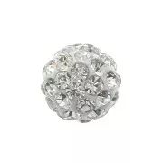 Perle semi-percée plasticine strass Coréen 6 mm - Crystal x1