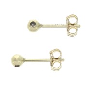 Clous d'oreilles boule 3 mm avec stoppeur en Gold filled (or laminé)  x2|raw }}
