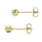 Clous d'oreilles boule 4 mm avec stoppeur en Gold filled (or laminé)  x2|raw }}