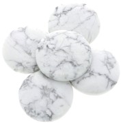 Cabochon rond 25 mm Howlite x1