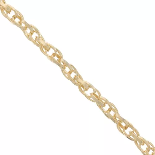Chaîne maille corde 6.5x4.5 mm - Doré à l'or fin x1m