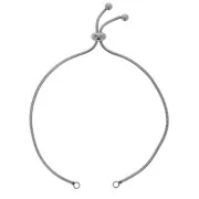 Bracelet réglable pour intercalaire - maille serpentine - Acier Inox 304 x22 cm