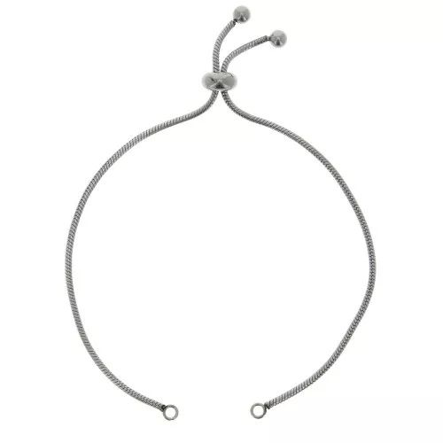 Bracelet réglable pour intercalaire - maille serpentine - Acier Inox 304 x22 cm