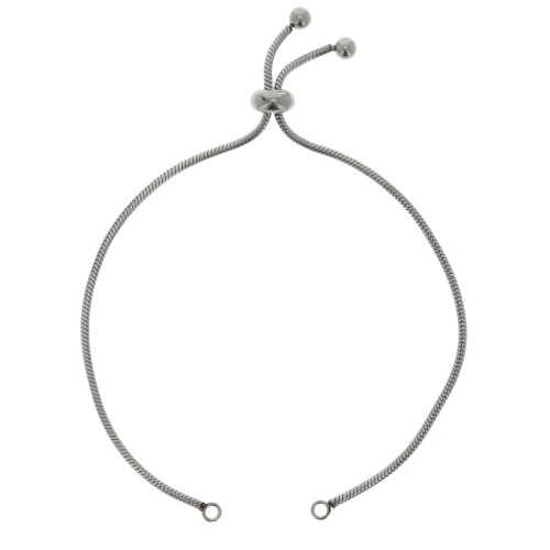 Bracelet réglable pour intercalaire - maille serpentine - Acier Inox x22 cm