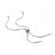 Bracelet réglable pour intercalaire - maille serpentine - Acier Inox x22 cm