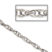 Chaîne maille corde 8x5.6 mm argenté vieilli x1m