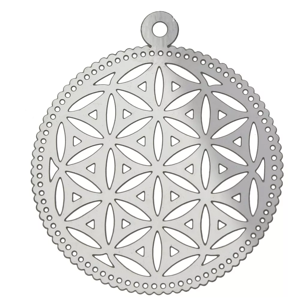 Pendentif Fleur De Vie En Acier Doré - Diamètre 2 Cm - Neuf Avec étiquettes - Symbole Spirituel