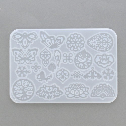 Moule silicone pour résine - Intercalaires et pendentifs 144x99x4 mm x1