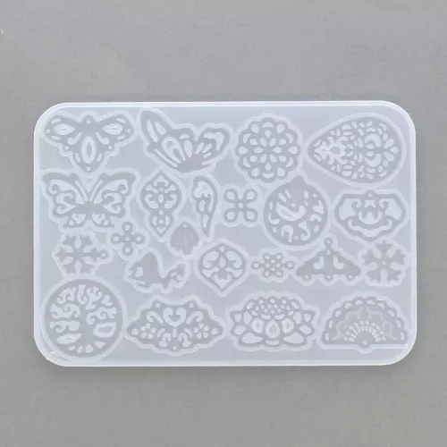 Moule silicone pour résine - Intercalaires et pendentifs 144x99x4 mm x1