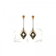 Intercalaire losange travaillé 23x13 mm en zamac - Placage Argent fin vieilli x1