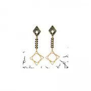 Intercalaire losange travaillé 23x13 mm en zamac - Placage Argent fin vieilli x1