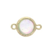 Intercalaire rond 2 anneaux Imitation Opale blanc 19x12 mm Doré x1|raw }}