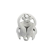 Intercalaire 2 anneaux scarabée en zamac 20x15 mm - Placage Argent fin vieilli x1