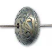 Perle Ronde aplatie en résine CCB 13x7 mm Bronze x1