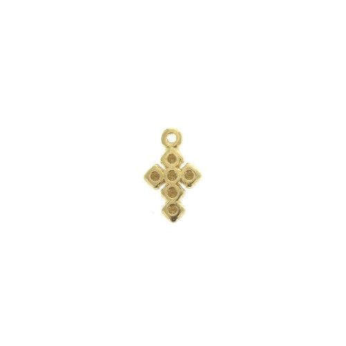 Mini breloque croix en zamac 10x6 mm - Doré à l'or fin x1