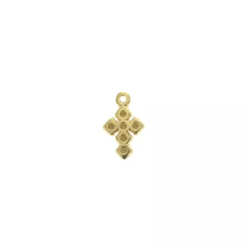 Mini breloque croix en zamac 10x6 mm - Doré à l'or fin x1
