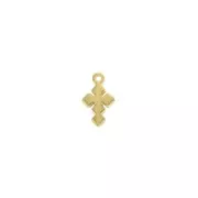 Mini breloque croix en zamac 10x6 mm - Doré à l'or fin x1