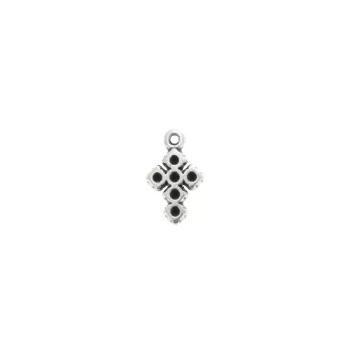 Mini breloque croix en zamac 10x6 mm - Placage Argent fin vieilli x1