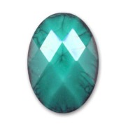 Cabochon facetté en résine 17x12 mm Green Turquoise