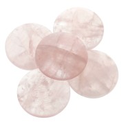 Cabochon rond 30 mm Quartz rose x1