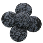 Cabochon rond 25 mm Obsidienne Mouchetée x1