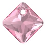 Pendentif Princess Cut PureCrystal 6431 9 mm Rose x1|raw }}