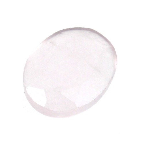 Cabochon ovale facetté 8x6 mm Quartz rose x1