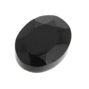 Cabochon ovale facetté 8x6 mm Black Onyx x1