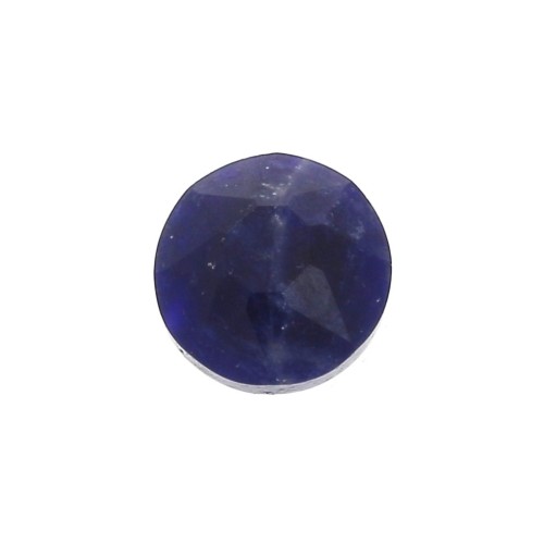 Cabochon rond facetté 6 mm Sodalite x1