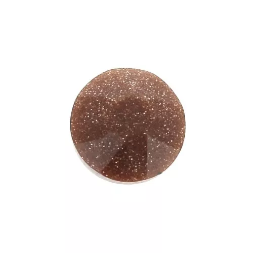 Cabochon rond facetté 6 mm Gold Stone - Imitation Pierre de soleil x1