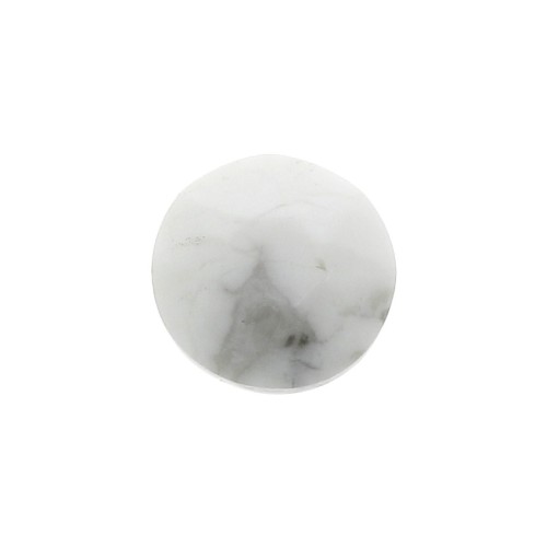 Cabochon rond facetté 6 mm Howlite x1