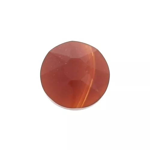 Cabochon rond facetté teintée 6 mm Agate Rouge x1