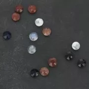 Cabochon rond facetté 6 mm Black Onyx x1