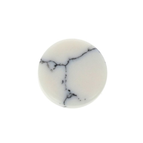Cabochon plat rond - palet - 6 mm en pierre gemme - Howlite x1