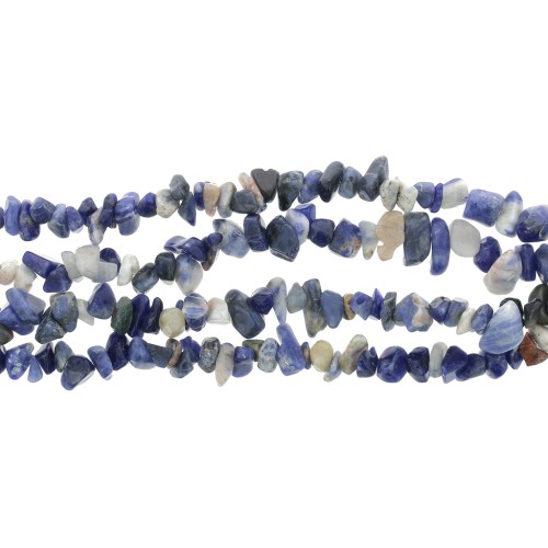 Perles chips 8 - 11 mm en pierre gemme  teintée - Sodalite x80cm