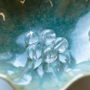 Perle ronde 12 mm pierre gemme Cristal de Roche x1