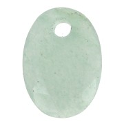 Pendentif facetté ovale 14x10 mm en pierre gemme - Aventurine x1
