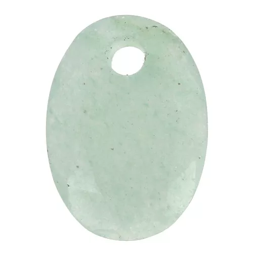 Pendentif facetté ovale 14x10 mm en pierre gemme - Aventurine x1