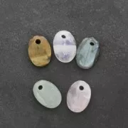 Pendentif facetté ovale 14x10 mm en pierre gemme - Aventurine x1