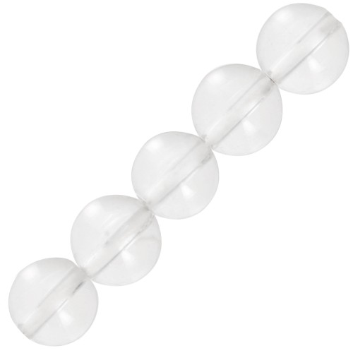 Perles rondes 6 mm pierre gemme - Cristal de Roche x15