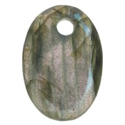 Pendentif facetté ovale 14x10 mm en pierre gemme - Labradorite x1|raw }}