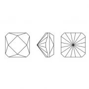 Cabochon Carré PureCrystal 4499 6 mm Crystal Silver Night x1