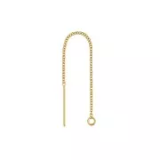 Chaines d'oreilles traversantes maille Forçat ronde 65 mm en Gold filled (or laminé) x2